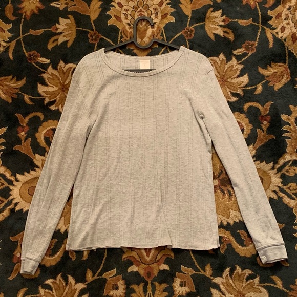☁ [2/$25] SONOMA LIFE + STYLE WOMENS THIN GREY LONG SLEEVE SHIRT - SIZE MEDIUM ☁ - Picture 1 of 4